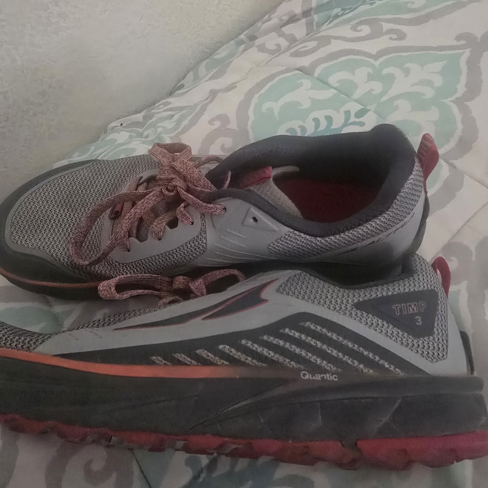 Men's Athletic Shoes in Gray and Red
